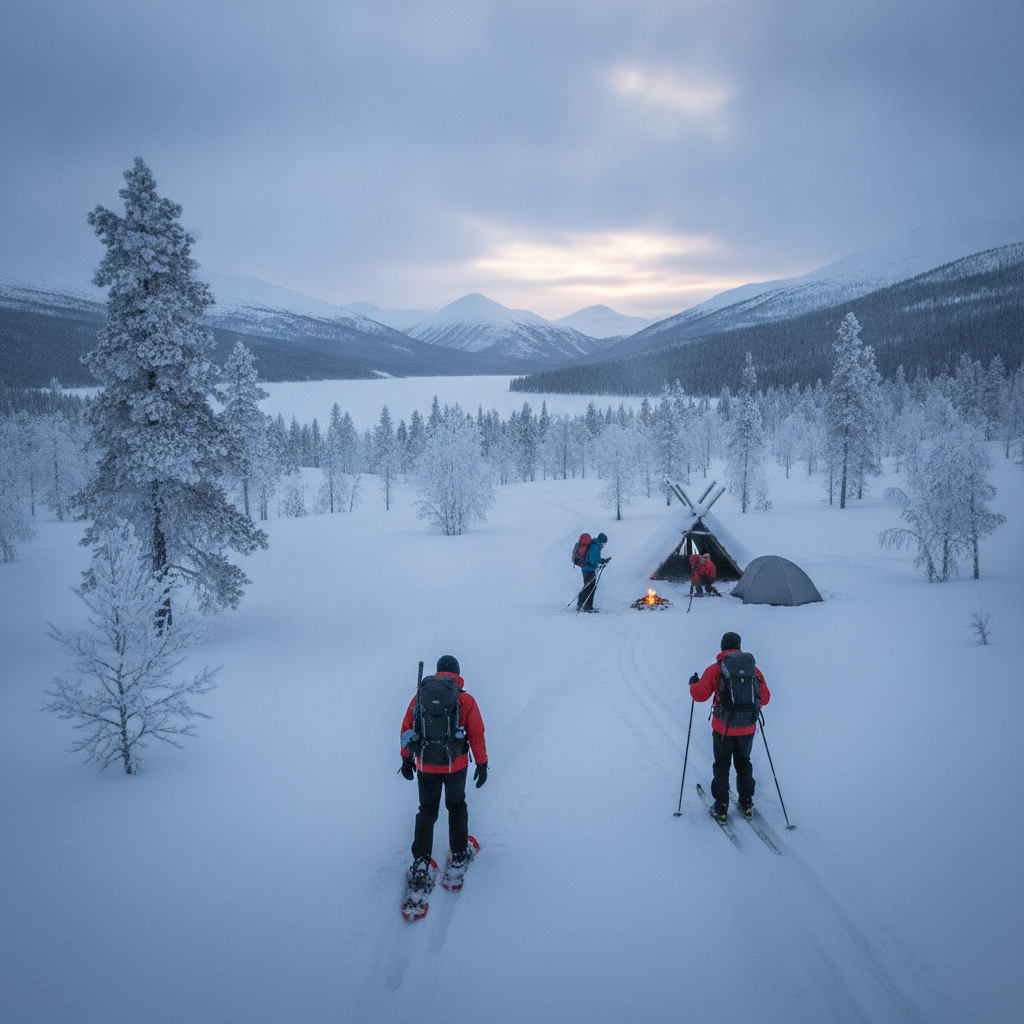 Talviretkeily: Lumikenkäily, hiihto ja talviyöpyminen